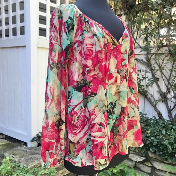 Jessica Simpson Floral Print Blouse Size Medium - Picture 1 of 6